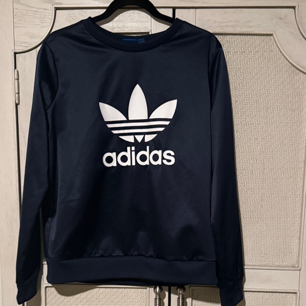 Adidas Dark Blue Crewneck with White Logo
